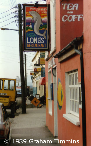 an early example of Dingle ‘dolphinalia’: Long’s Pub, Strand St, 1989